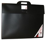 Colby Art Gusseted A2 Art Carry Satchel BLACK